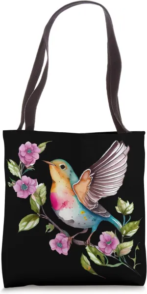Rainbow Bird Tropical Rainforest Turquoise Pink Tote Bag
