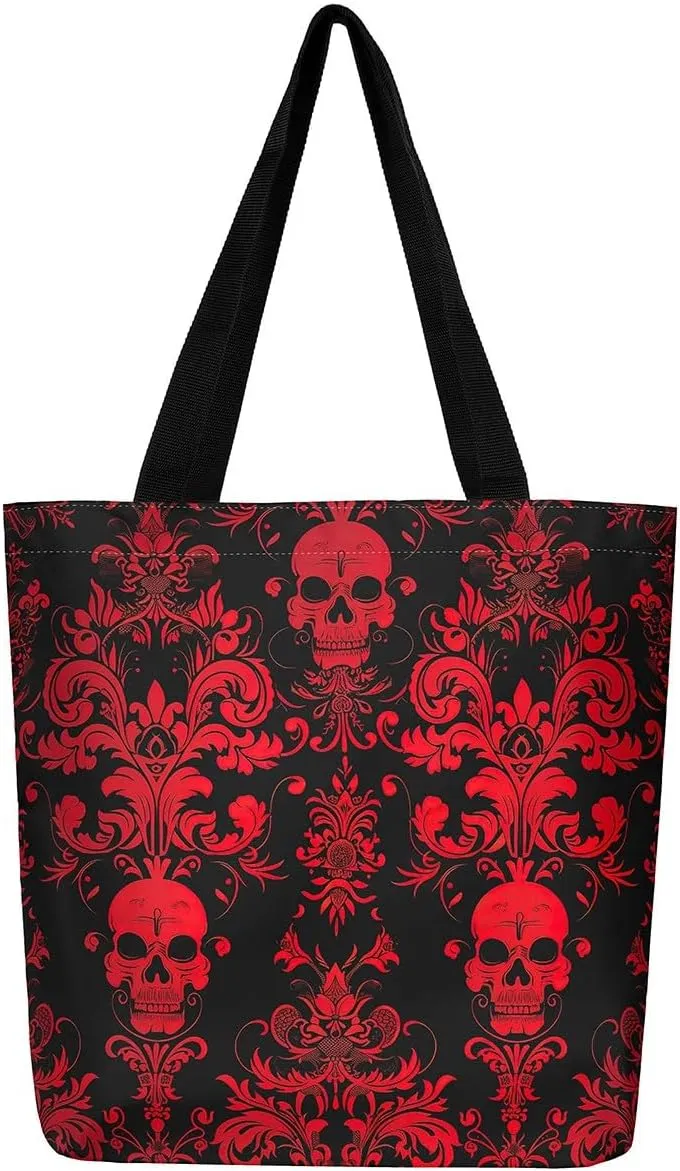 Rainbow Canvas Tote Bag for Women,Love Hearts Duffle Bag Colorful Cartoon Raindrop Reusable Grocery Shoulder Bag
