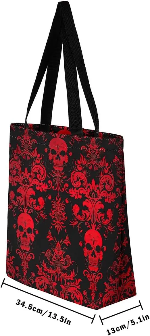 Rainbow Canvas Tote Bag for Women,Love Hearts Duffle Bag Colorful Cartoon Raindrop Reusable Grocery Shoulder Bag