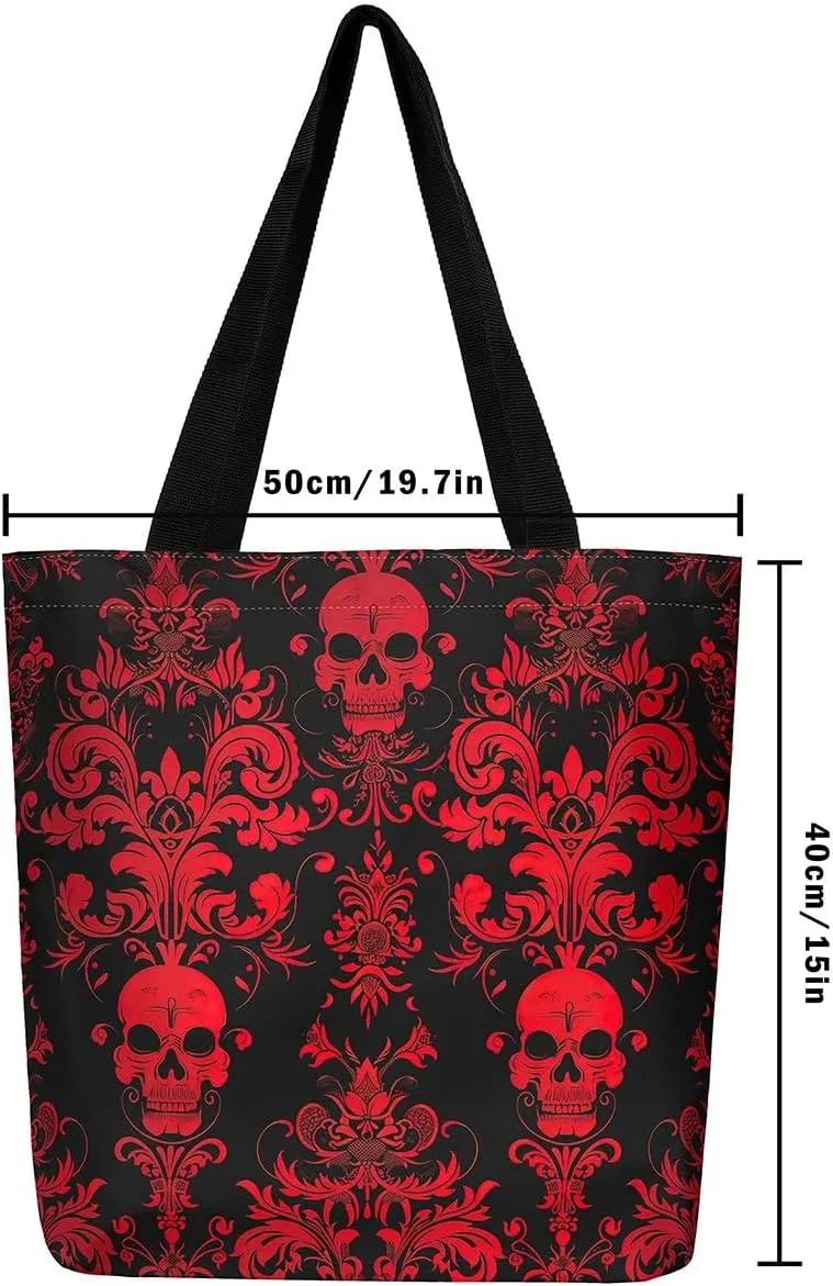 Rainbow Canvas Tote Bag for Women,Love Hearts Duffle Bag Colorful Cartoon Raindrop Reusable Grocery Shoulder Bag