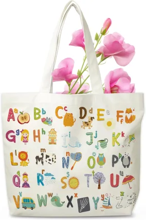Rainbow Canvas Tote Bag, Reading Aesthetic Grocery Bag,Learning Tote Bag Gifts For Teacher