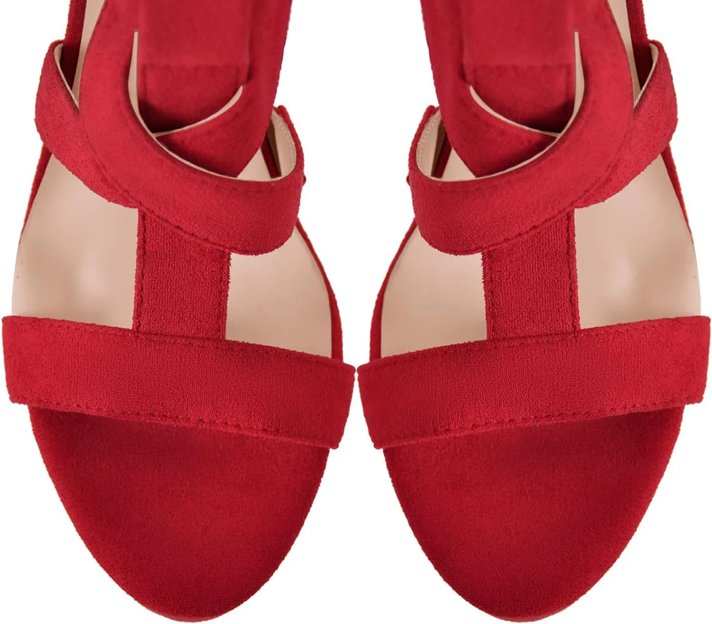 Rainbow Chunky Block High Platform Heel Peep Open Toe Sandals Ankle Strap
