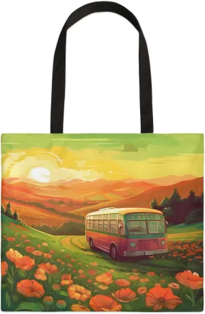 Rainbow Forest Canvas Tote Bag for Women Men Stylish Tote Handbag Shoulder Bag Reusable Grocery Bag