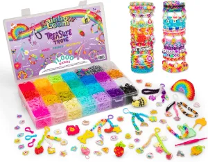 Rainbow Loom: Treasure Trove - DIY Rubber Band Bracelet Craft Kit with Case - 11,000 Loom Bands & Accessories, Design & Create, Ages 7  Amazon Exclusive