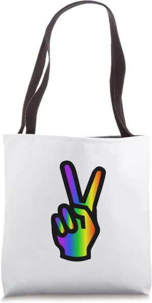 Rainbow Peace LGBT Pride Colourful Gay CSD Equivalent Tote Bag