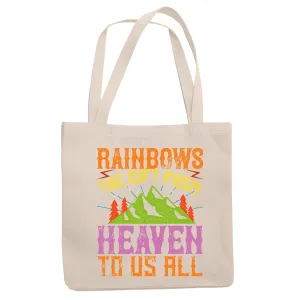 Rainbow Uplifting Gifts For Everyone Inspire Motivate Celebrate Natural White Multicolor Canvas Tote Bag