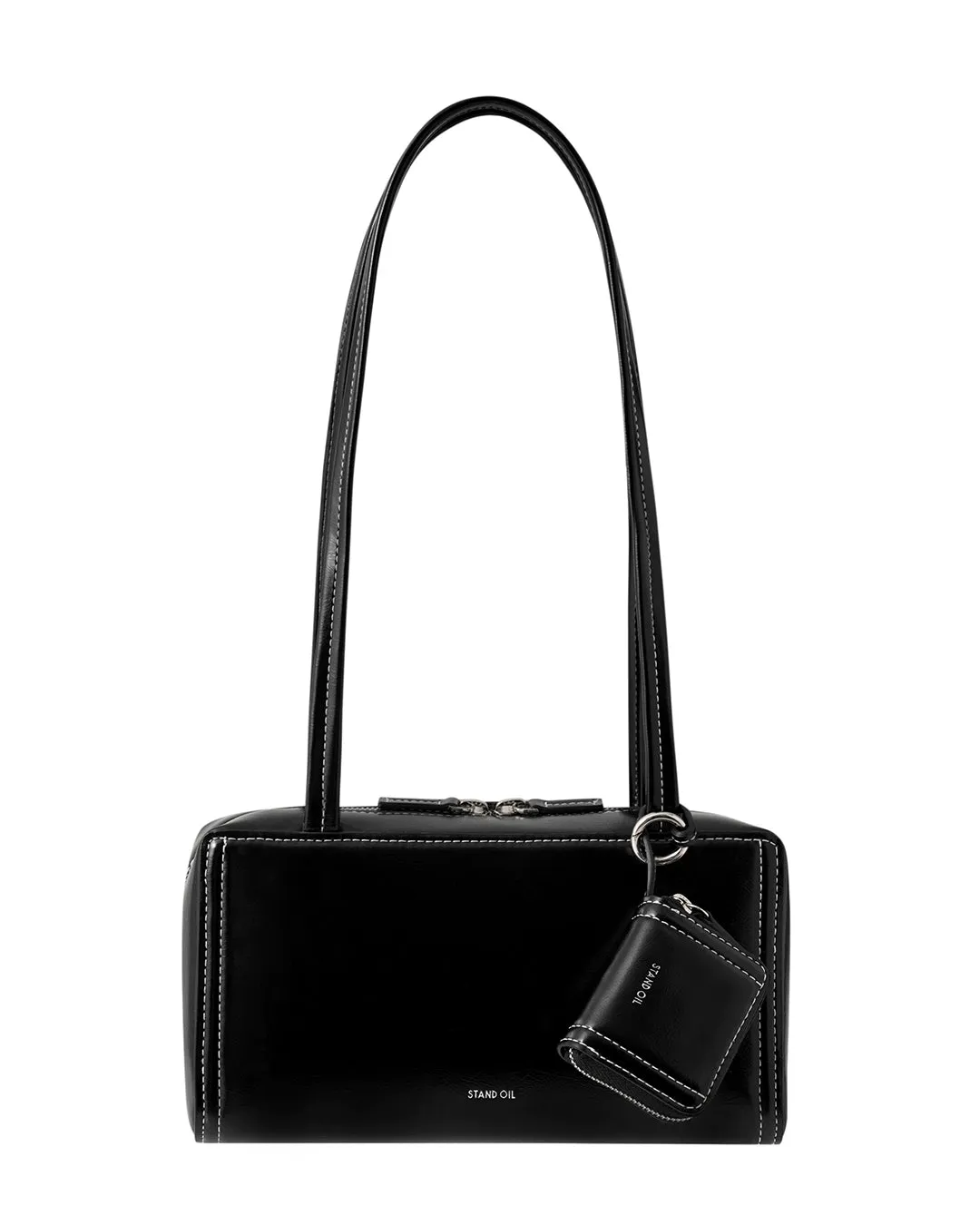 Rectangular Handbag with Attached Pouch