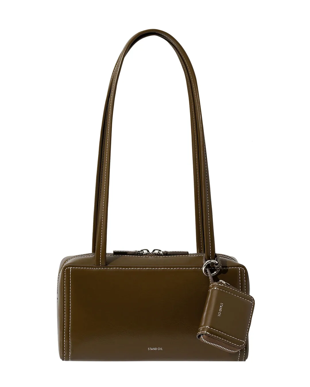 Rectangular Handbag with Attached Pouch