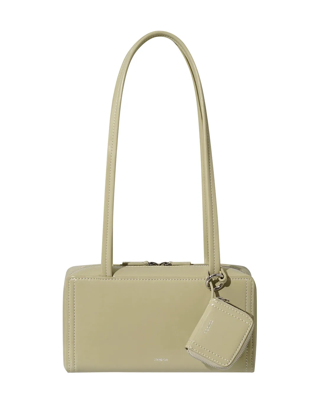 Rectangular Handbag with Attached Pouch