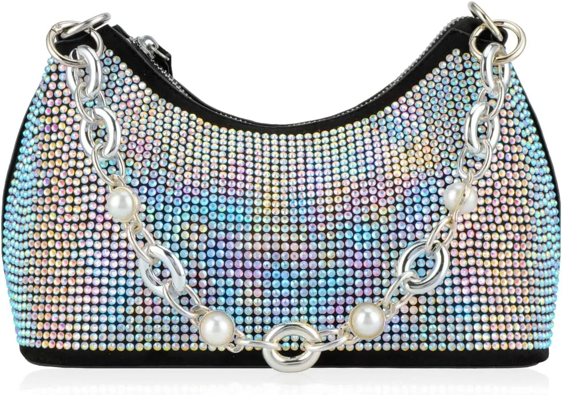 Rhinestone Bag Sparkly Diamond Purse Evening Crossbody Bag for Women Bling Purses Handbag for Wedding Prom Party