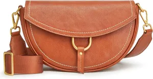 S-ZONE Crossbody Bags for Women Top Grain Leather Shoulder Bag Small Cross Body Purse with Adjustable Wide Strap