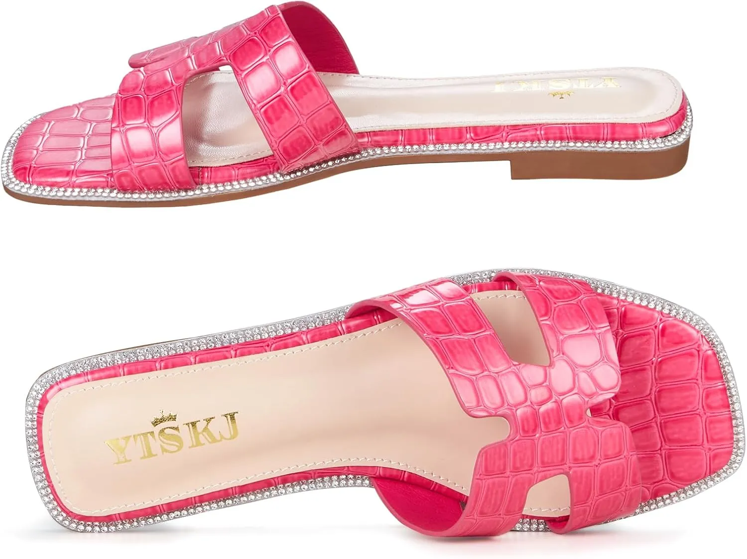 Sandals For Women 2025 Dressy Flat Slides Open Toe Sandals Comfortable Soft Leather Slides Slip On Ladies Casual Trendy Shoes