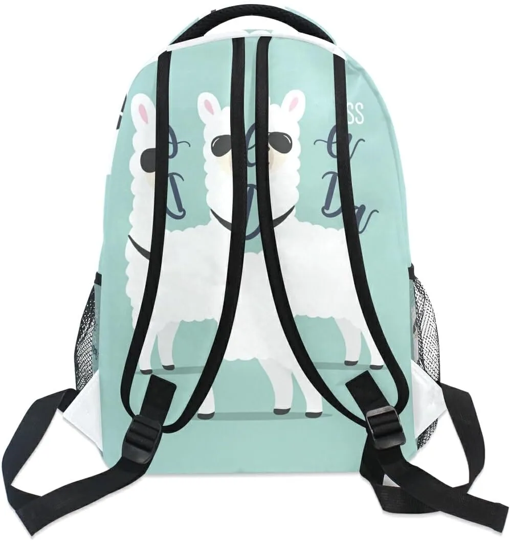senya School Backpack Cool Business Llama with No Drama Teens Girls Boys Schoolbag Travel Bag