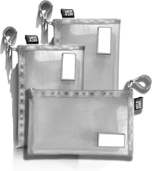 Set & Done - Zipper Mesh Bags 7"x 5" Size S Clear Pouch for Storage Small Items Makeup Accessories & Office Organizers, Travel Easy