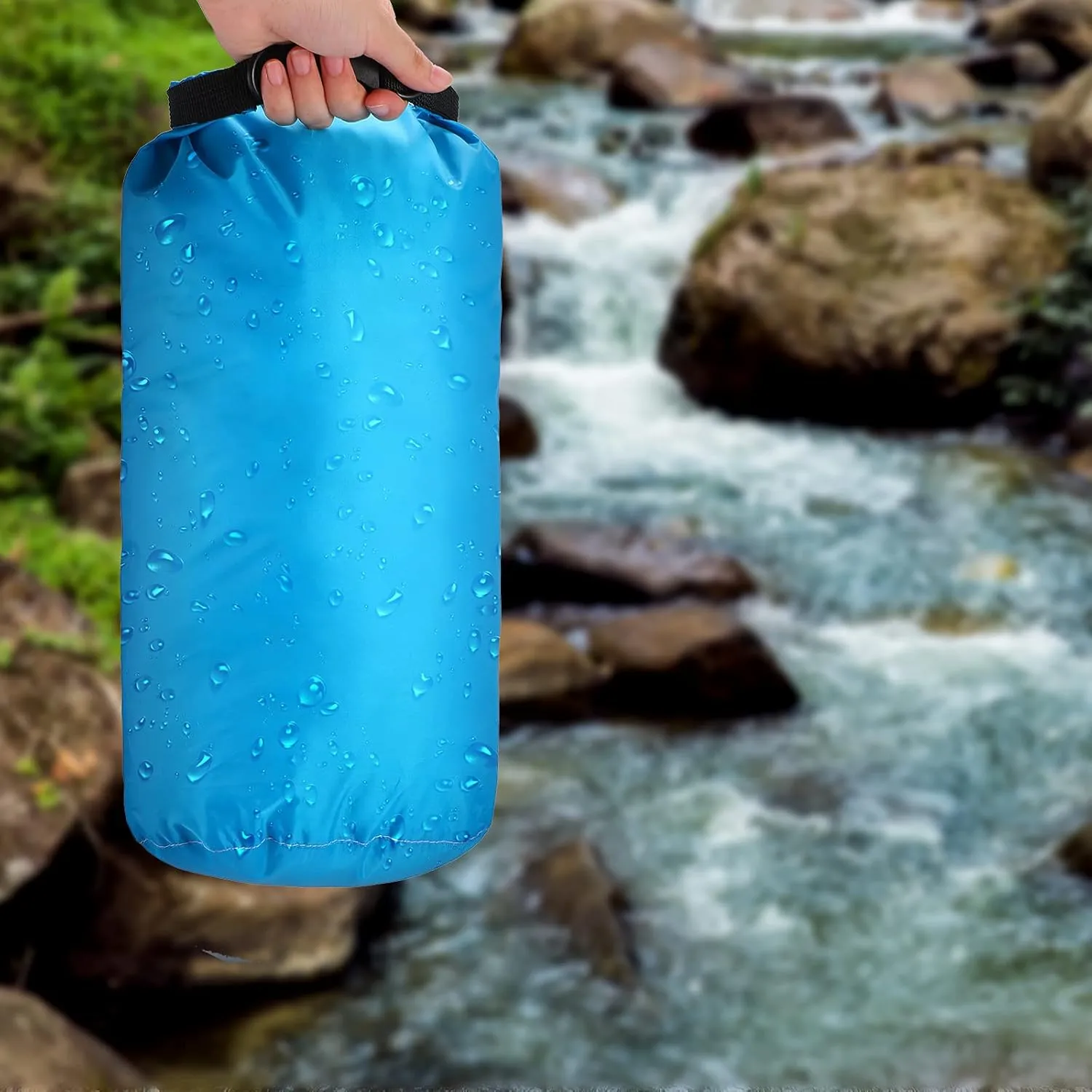 Shappy 6 Pcs Waterproof Dry Bag Set Dry Sacks Lightweight Airtight Combo Set with 20 L 15 L 10 L 8 L 5 L 3 L Sacks and Long Adjustable Shoulder Strap for Boating Hiking Camping