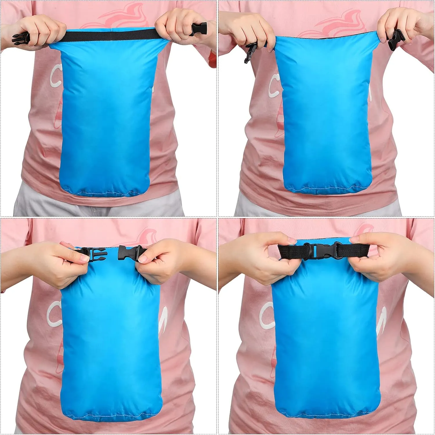 Shappy 6 Pcs Waterproof Dry Bag Set Dry Sacks Lightweight Airtight Combo Set with 20 L 15 L 10 L 8 L 5 L 3 L Sacks and Long Adjustable Shoulder Strap for Boating Hiking Camping