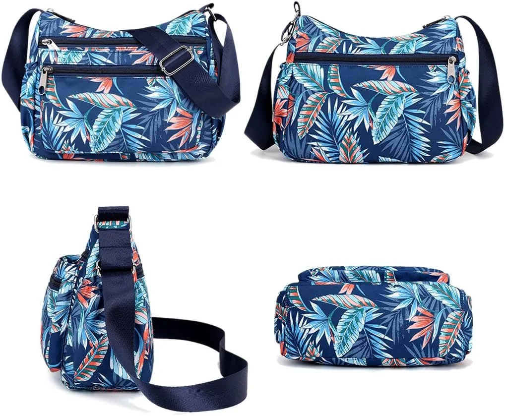 Shoulder Bag Purse Nylon Multi Pocket Waterproof Handbag Women Messenger Bags Travel Work Tote Bag