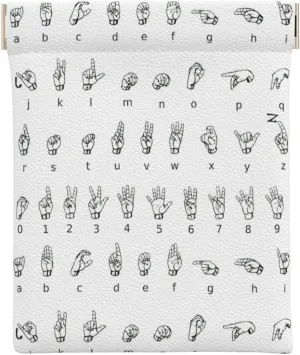 Sign Language Alphabet. Print Leather Coin Purse No Zipper Cosmetics Small Makeup Bag Shrapnel Pouch Purse