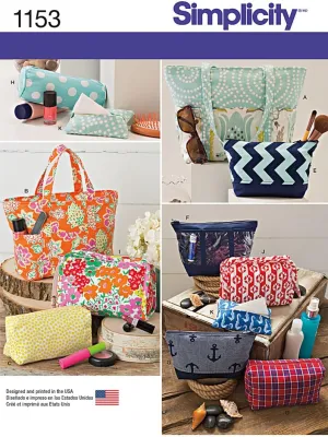 Simplicity 1153 Portable Multi-Purpose Shoulder Tote Bag Sewing Pattern, One Size