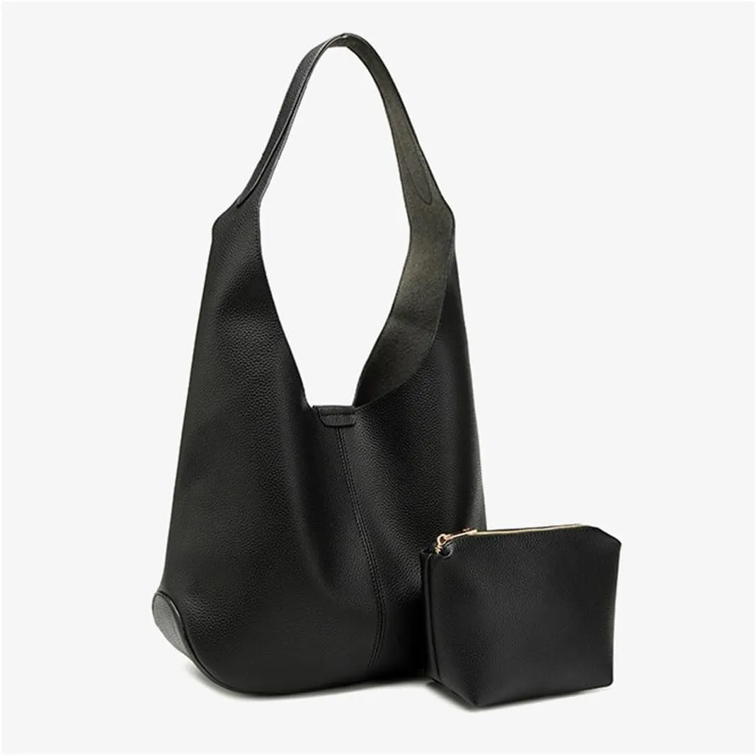 Slouchy Hobo Bags for Women Soft Faux Leather Tote Bag Crossbody Bag Shoulder Purses Handbags Foldable Large Capacity 2pcs