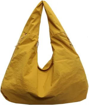 Slouchy Nylon Shoulder Bags for Women Large Dumpling Handbags Lightweight Canvas Tote Purse for Daily Use