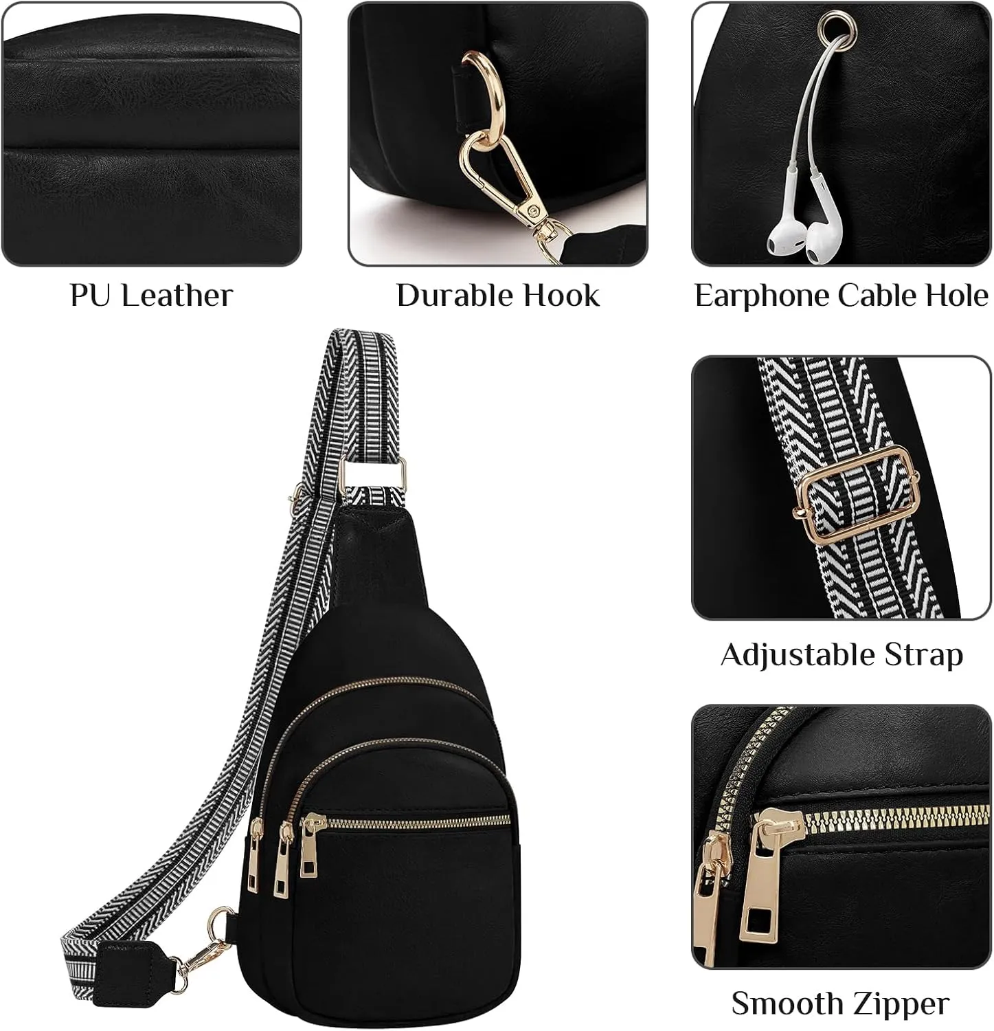Small Leather Sling Bags for Women Fashion Crossbody Backpack Purse Sling Crossbody Bgas