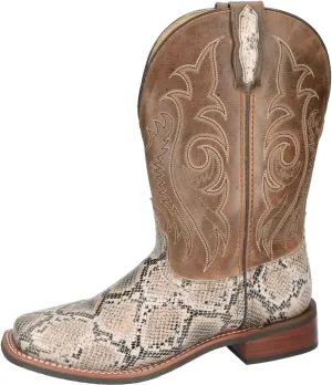 Smoky Mountain Boots | Diamond Back Series | Men’s Western Boot | Square Toe | Genuine Leather | Rubber Sole & Block Heel | Leather Upper & Man-Made Lining