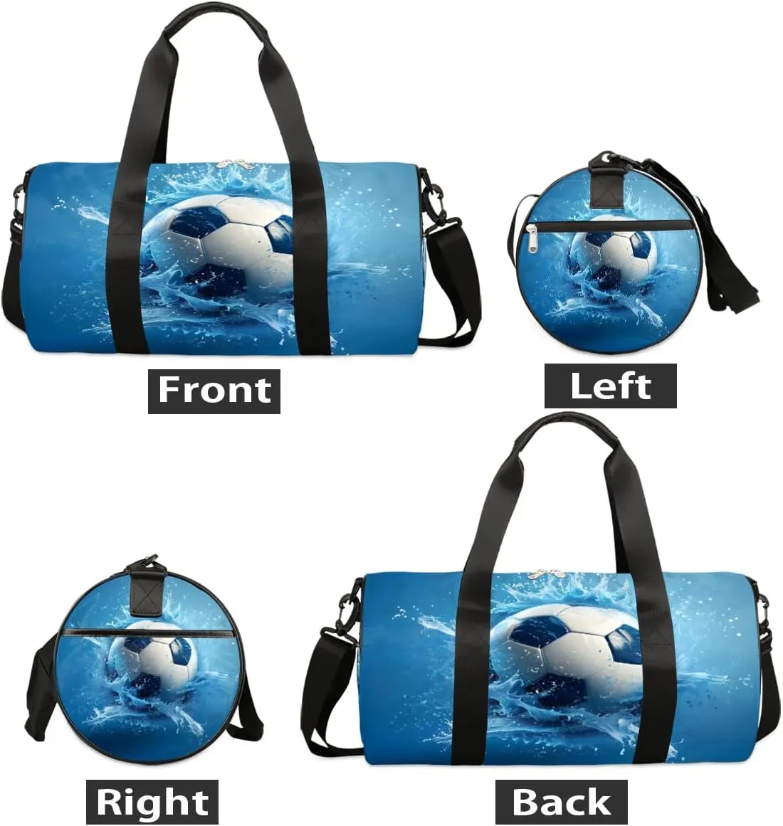 Soccer Water Travel Duffle Bag Gym Bag for Women Men Lightweight Carry on Duffel Bag for Sports Gyms Weekend Getaway