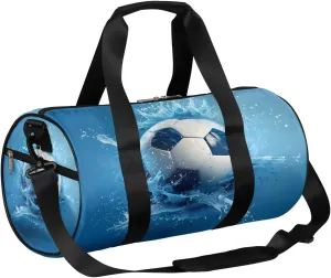 Soccer Water Travel Duffle Bag Gym Bag for Women Men Lightweight Carry on Duffel Bag for Sports Gyms Weekend Getaway