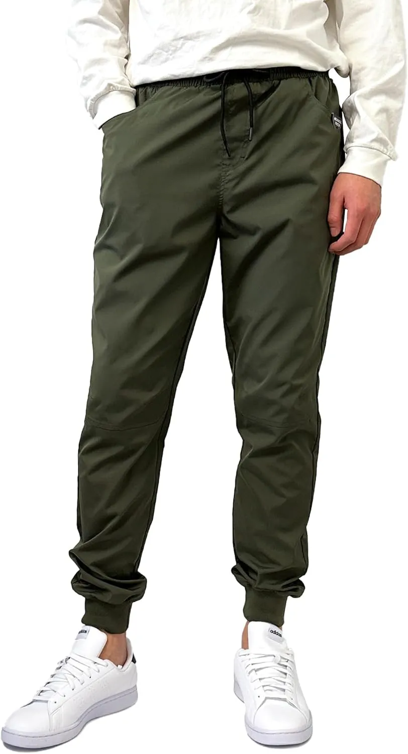 Southpole Men's Basic Tech Woven Track Jogger Pants, Quick Dry, Lightweight, Stretchable