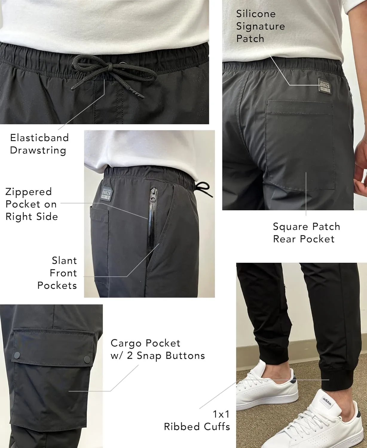 Southpole Men's Lightweight Quick Dry Cargo Nylon Jogger Pants