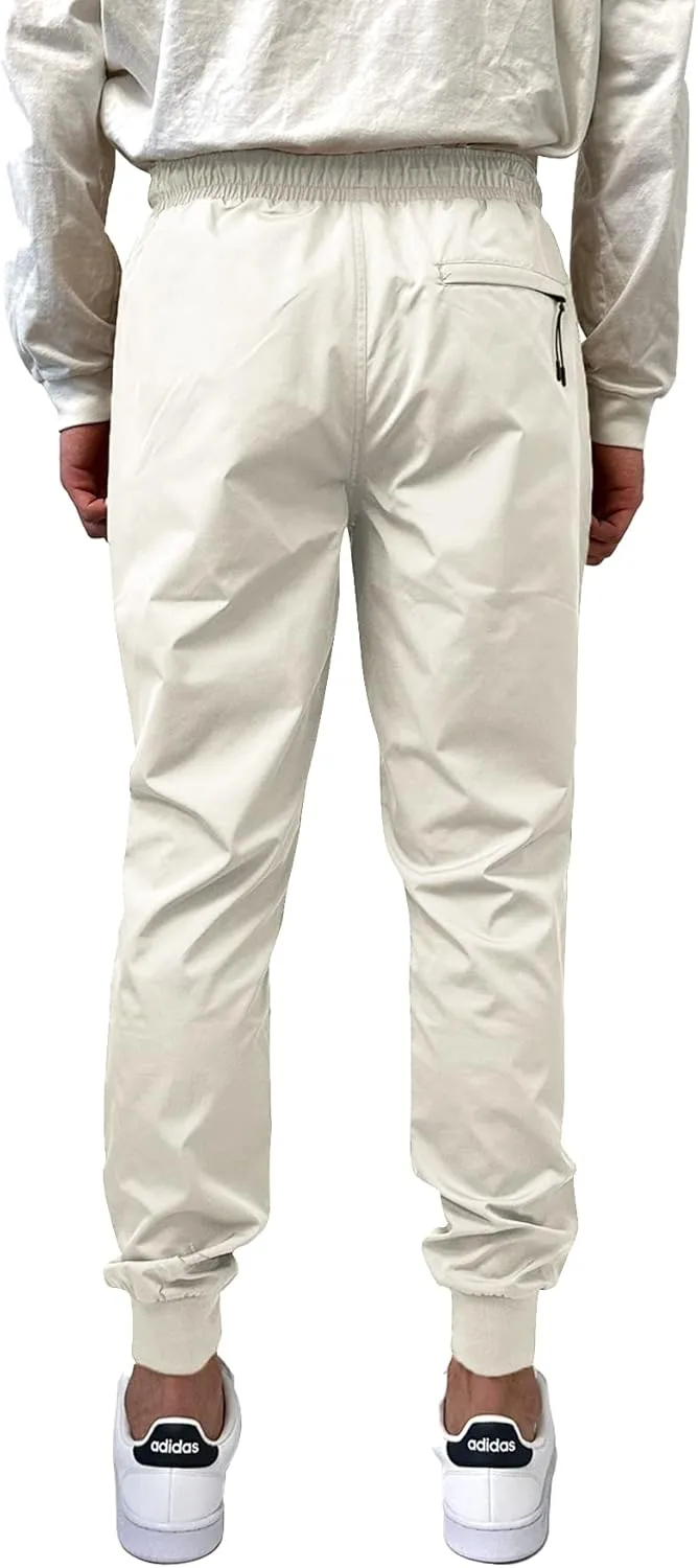 Southpole Men's Quick-Dry Water Resistant Nylon Track Jogger Pants W/Zipped Pockets