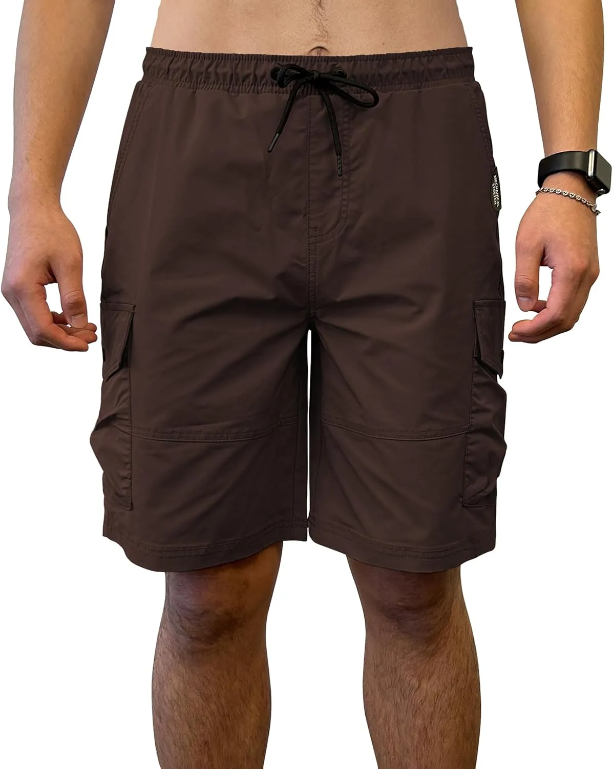 Southpole Men's Tech Woven Nylon Cargo Shorts, Quick Dry, Lightweight, Adjustable Waist
