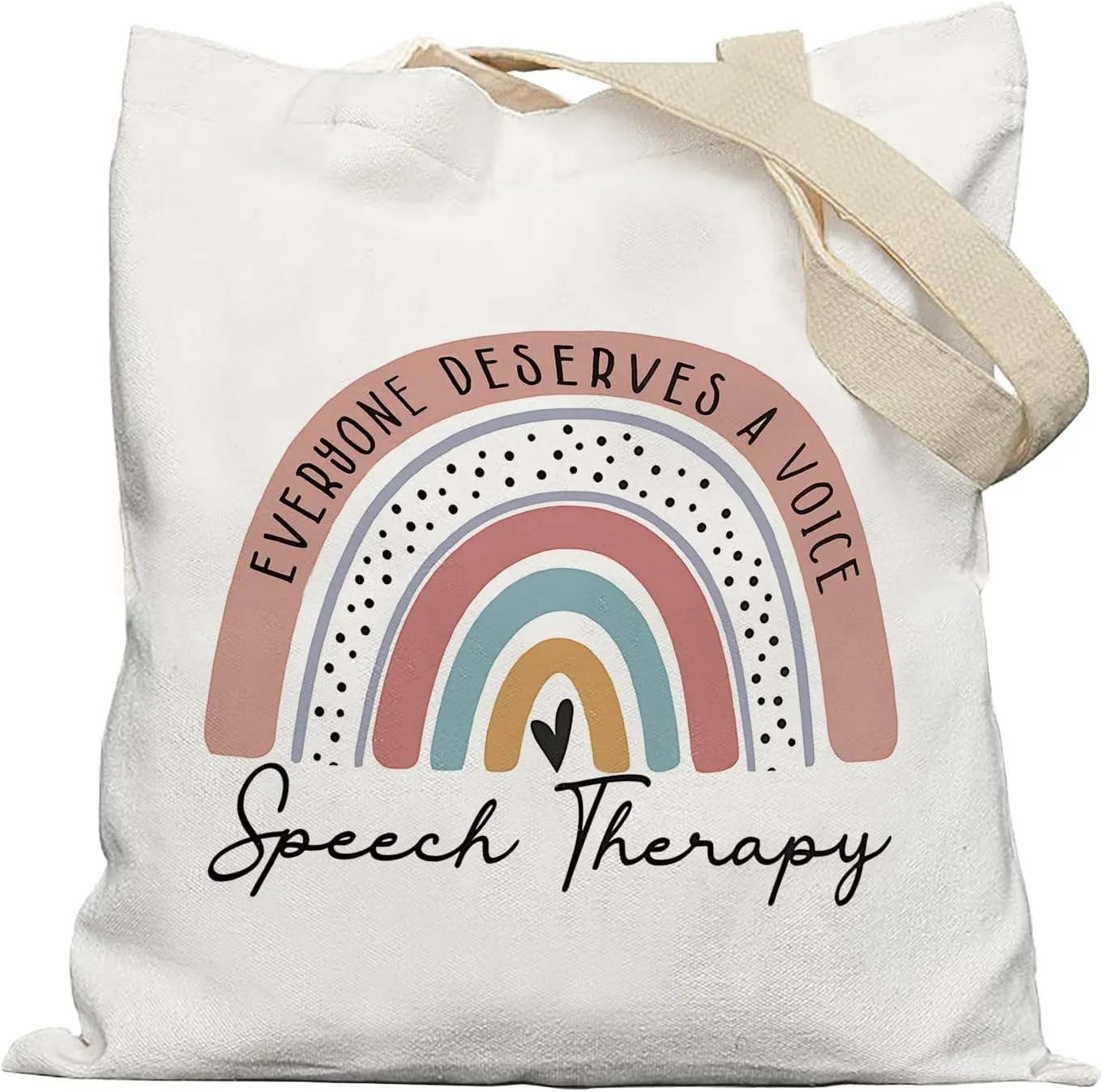 Speech Pathology Tote Bag, Speech Therapist Gifts for Women, Speech Language Pathologist Gifts, SLP Gifts, Boho Rainbow Canvas Tote Bags for Women, Reusable Grocery Bags Shopping Bags