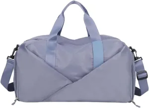 Sports Duffel Bags Gym Travel Bag Women's Nylon Waterproof Yoga Fitness Sport Bags with Shoes Compartment Large Capacity Training Handbag XA193L(Blue)