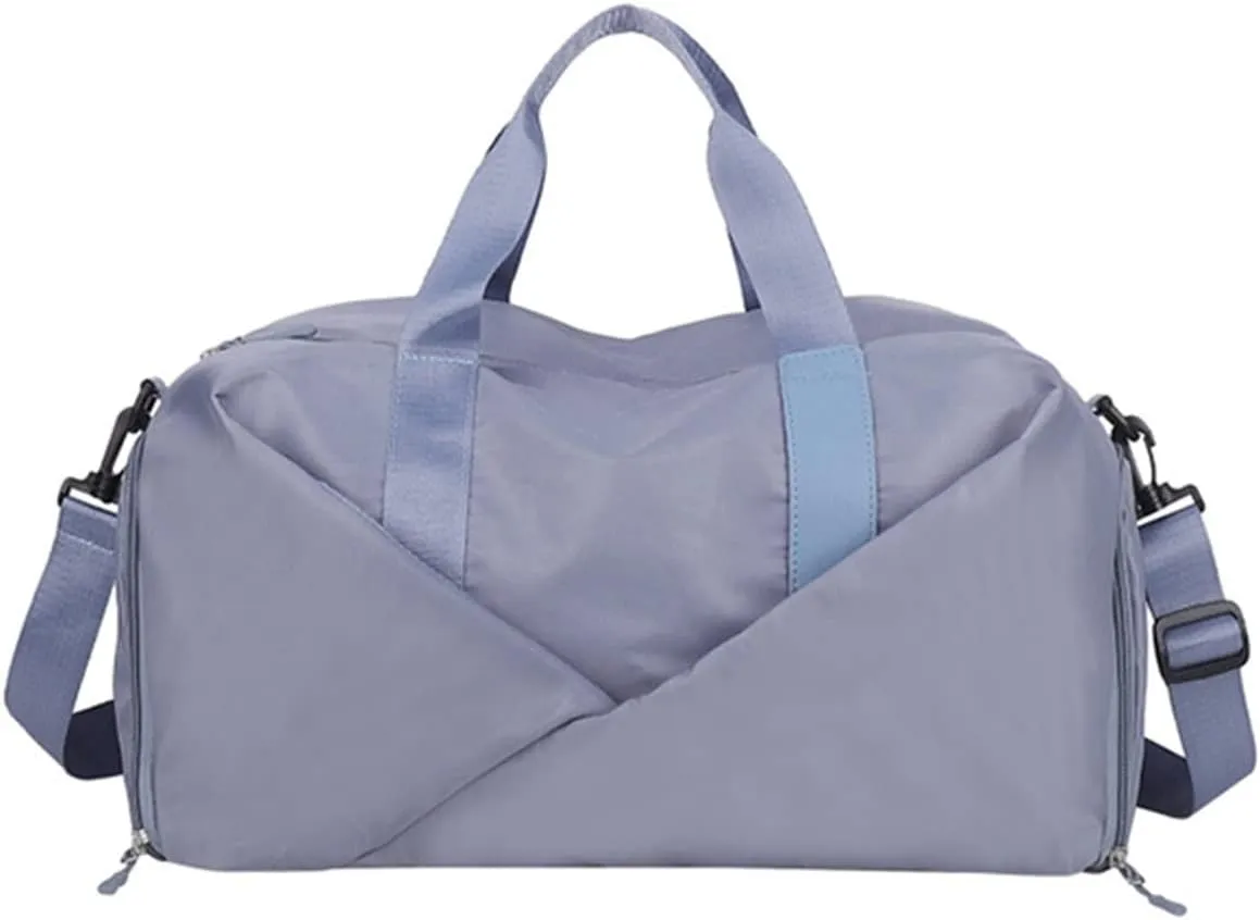 Sports Duffel Bags Gym Travel Bag Women's Nylon Waterproof Yoga Fitness Sport Bags with Shoes Compartment Large Capacity Training Handbag XA193L(Blue)