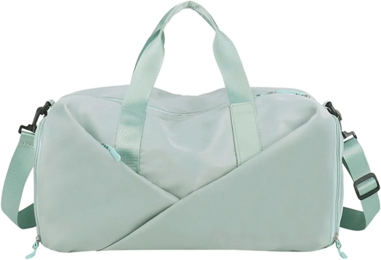 Sports Duffel Bags Gym Travel Bag Women's Nylon Waterproof Yoga Fitness Sport Bags With Shoes Compartment Large Capacity Training Handbag XA193L(Green)