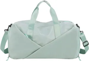 Sports Duffel Bags Gym Travel Bag Women's Nylon Waterproof Yoga Fitness Sport Bags With Shoes Compartment Large Capacity Training Handbag XA193L(Green)