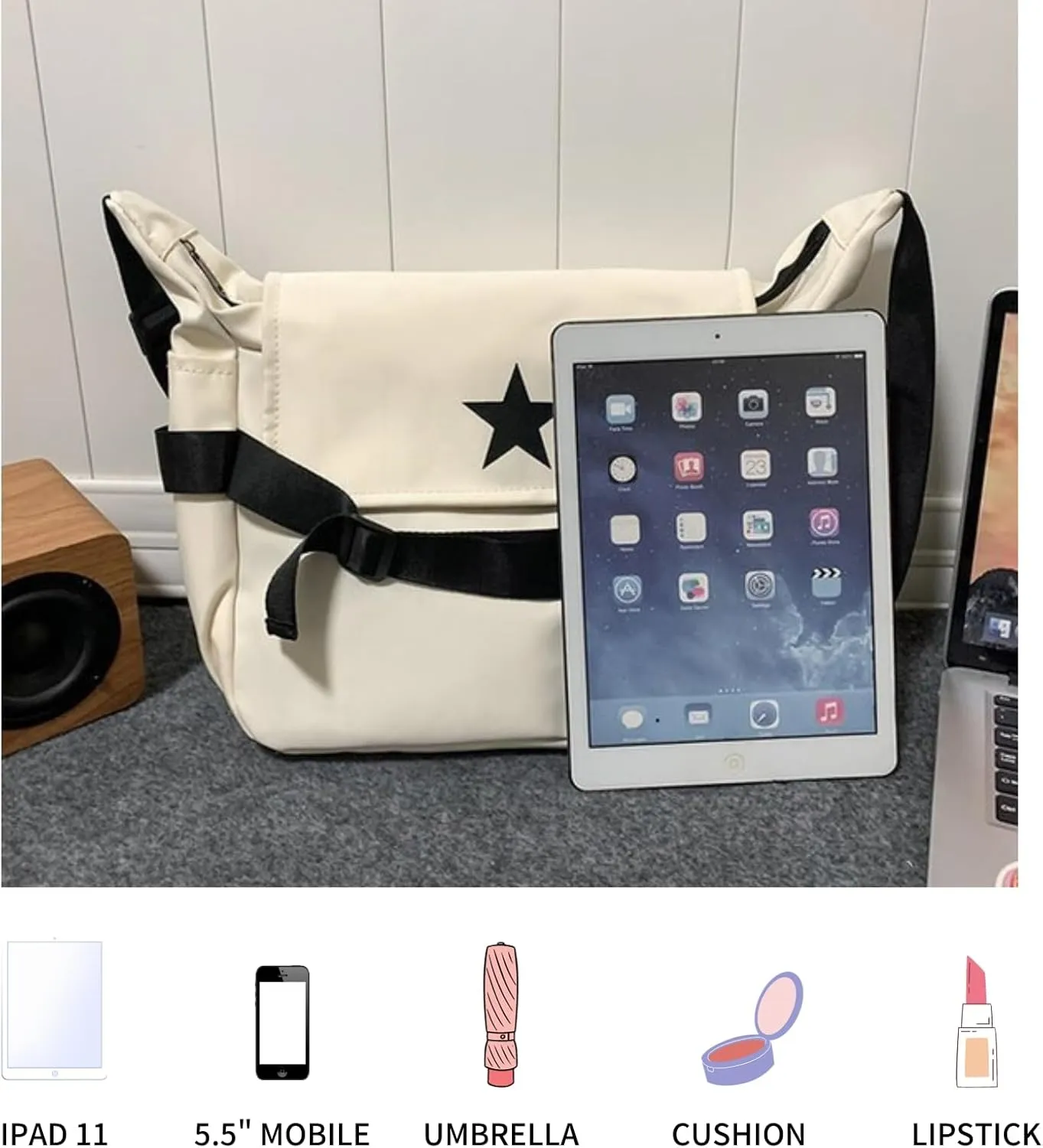 Star Messenger Bag Y2K, Cute Aesthetic Crossbody Bag For Women