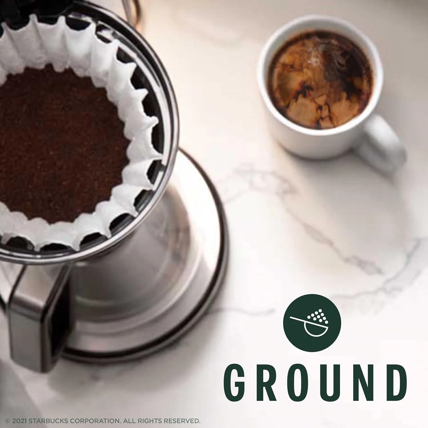 Starbucks Ground Coffee, Dark Roast Coffee, French Roast, 100% Arabica, 6 bags (12 oz each)