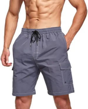STICKON Mens Swim Trunks Quick Dry Summer Beach Shorts Board Shorts with Pockets