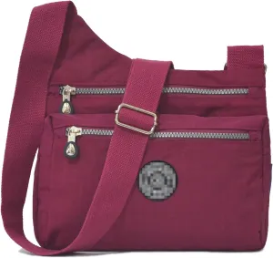 STUOYE Nylon Multi-Pocket Crossbody Purse Bags for Women Travel Shoulder Bag