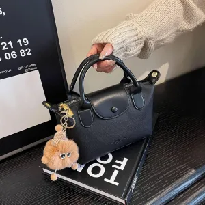 Stylish Dumpling Bag - Medium PU Leather Crossbody Bag, Urban Minimalist Design,Black/Brown/coffee/fall colors