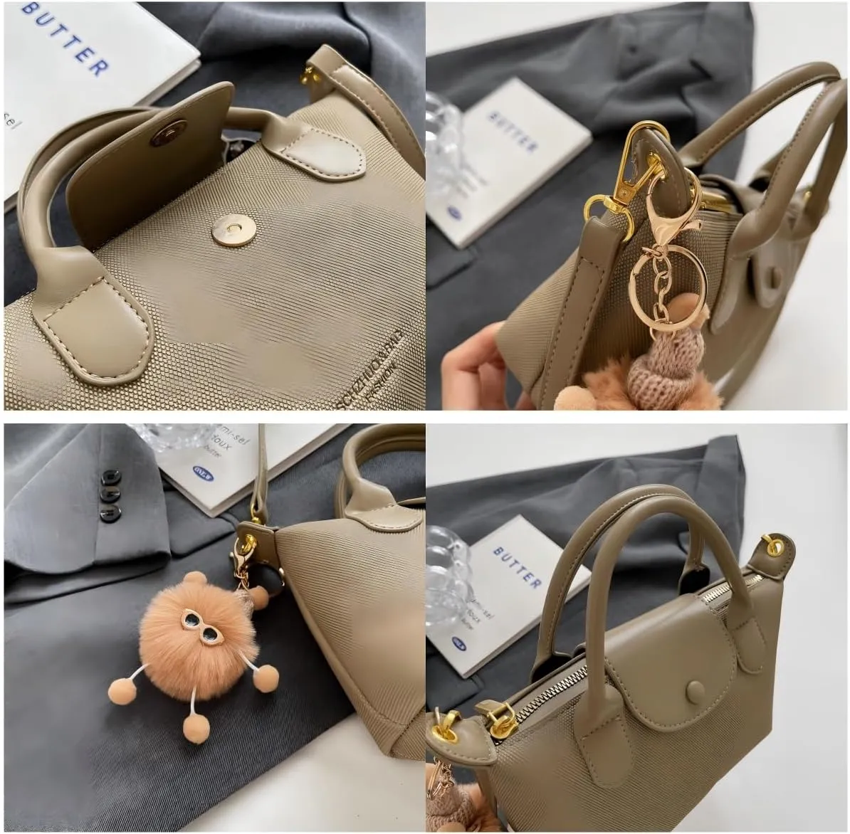 Stylish Dumpling Bag - Medium PU Leather Crossbody Bag, Urban Minimalist Design,Black/Brown/coffee/fall colors