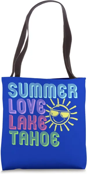 Summer Love Lake Tahoe Colorful Rainbow Sunshine Tote Bag