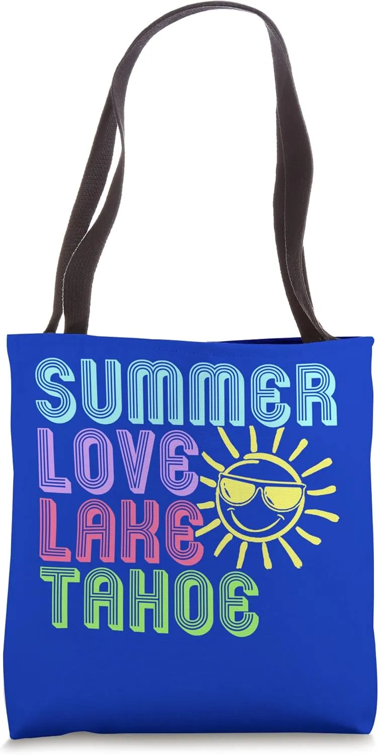 Summer Love Lake Tahoe Colorful Rainbow Sunshine Tote Bag