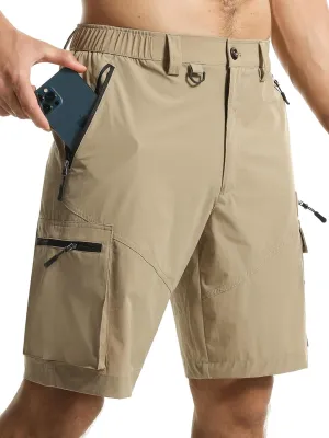 Surenow Men's Hiking Cargo Shorts with Quick Dry, Breathable Fabric, Pockets, and Zipper Closure - Blue, Size Large