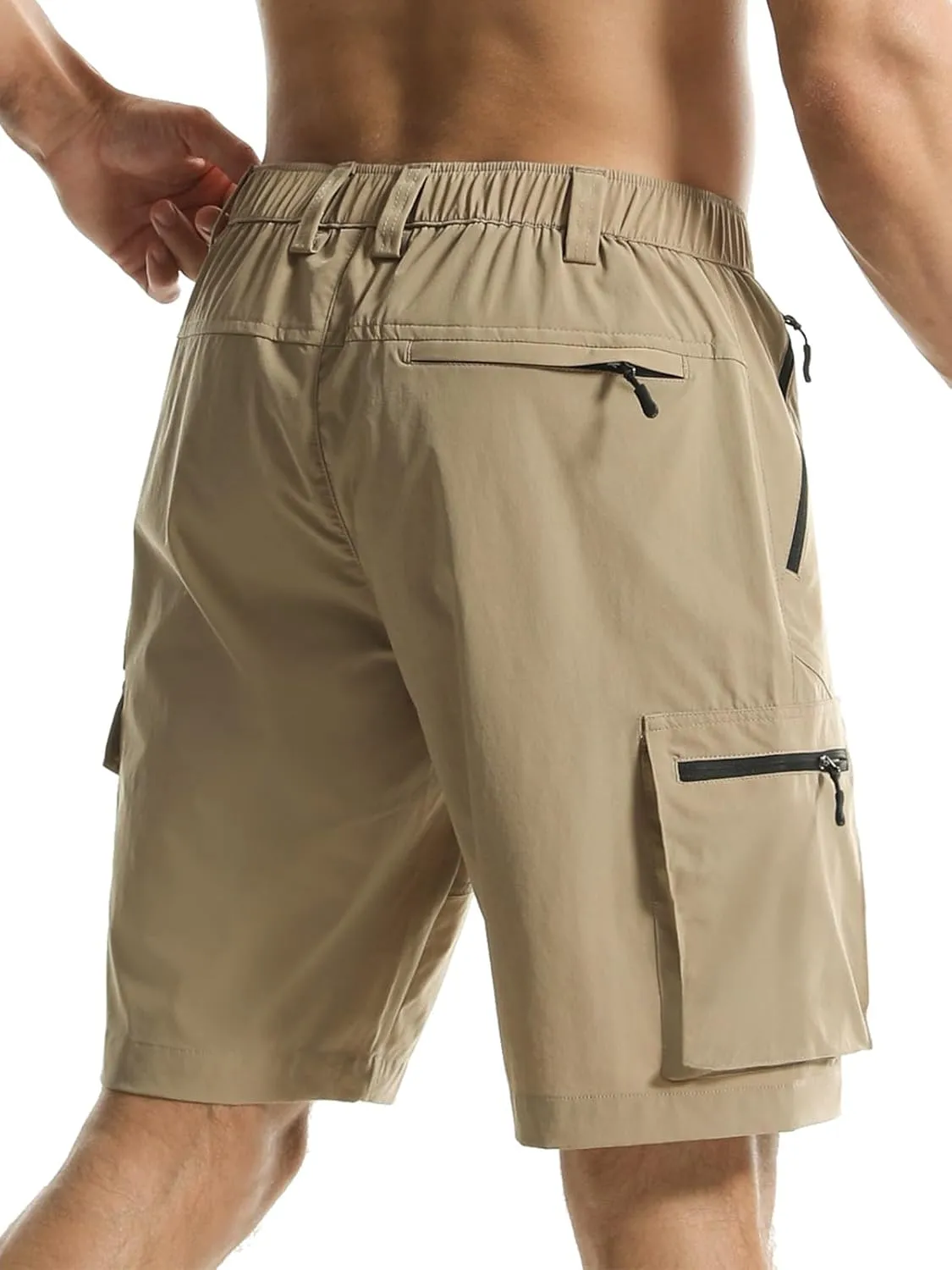 Surenow Men's Hiking Cargo Shorts with Quick Dry, Breathable Fabric, Pockets, and Zipper Closure - Blue, Size Large