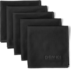 Sweat Absorbing Handkerchiefs - The Original Quick-Dry Microfiber Sweat Rags & Towels for Face, Hands, & Body - Perfect for Gym, Sports, and Work (Black: 5 Pack   Free Bag)