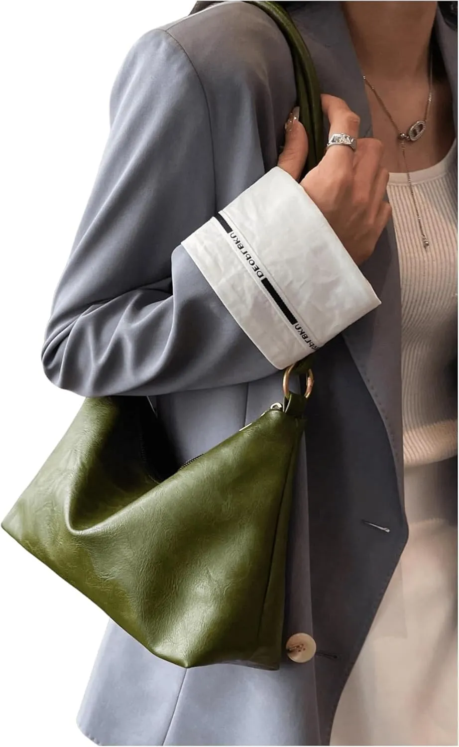 SweatyRocks Women's Minimalist Pu Leather Shoulder Handbag Medium Top Handle Hobo Bag with Zipper